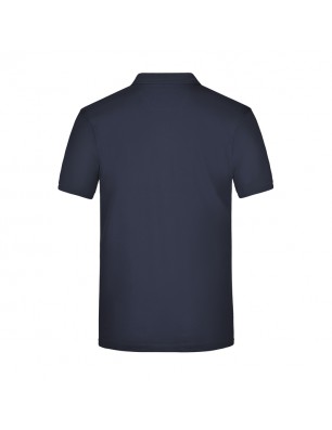 Button-down polo shirt with fashionable inset