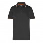 Poloshirt with fashionable contrasting stripes on collar and sleeves