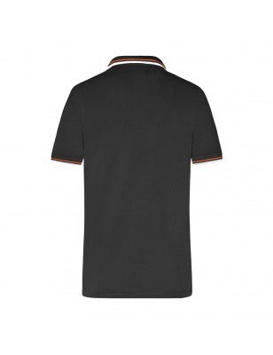 Poloshirt with fashionable contrasting stripes on collar and