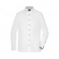 Shirt with trendy insets on collar and cuffs