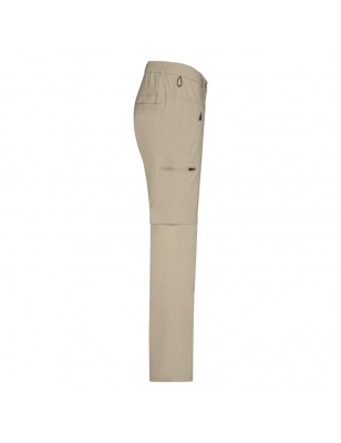 Stretch pants with removable zip-off lower legs