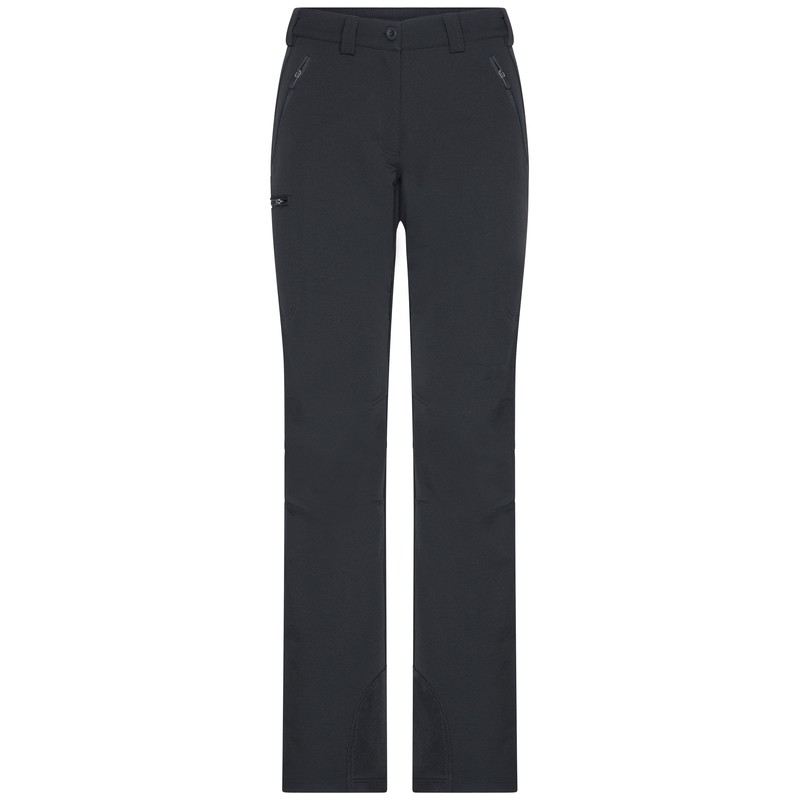 Elastic outdoor pants with slightly formed knee part