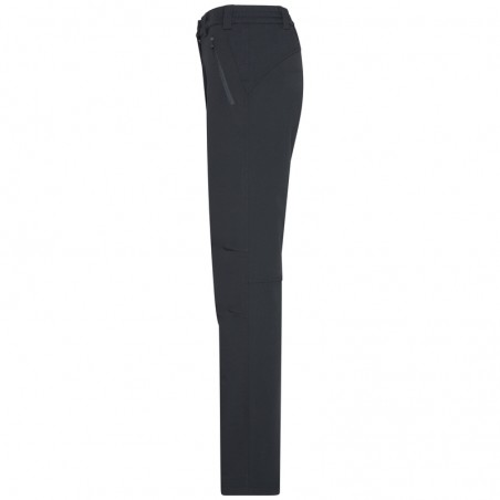 Elastic outdoor pants with slightly formed knee part