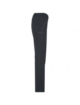 Elastic outdoor pants with slightly formed knee part