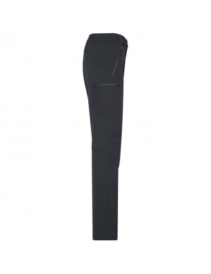 Elastic outdoor pants with slightly formed knee part