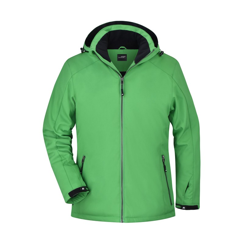 Elastic, padded softshell jacket