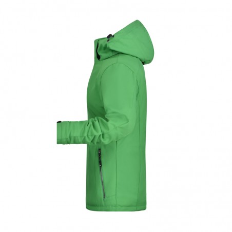 Elastic, padded softshell jacket