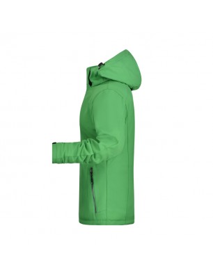 Elastic, padded softshell jacket