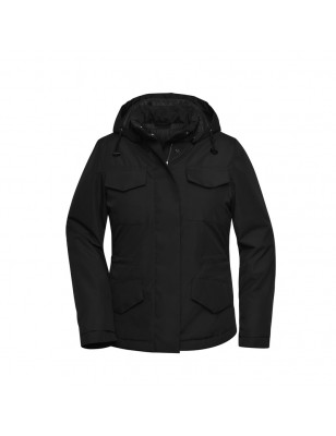 Padded jacket in 'clean' look for business and leisure
