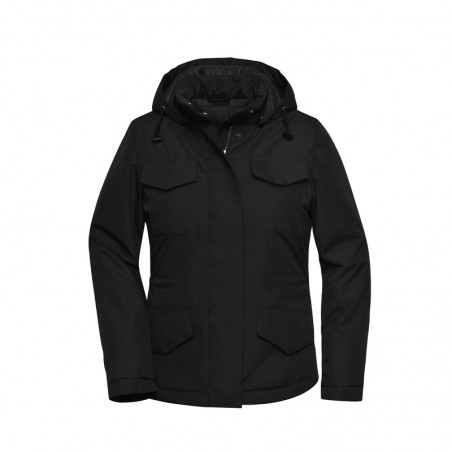 Padded jacket in 'clean' look for business and leisure