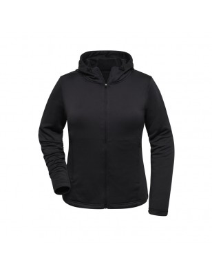Fashionable hooded jacket made of 100% recycled polyester for sports and leisure