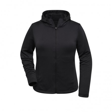 Fashionable hooded jacket made of 100% recycled polyester for sports and leisure