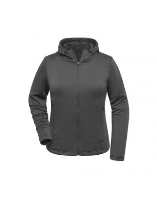 Fashionable hooded jacket made of 100% recycled polyester for
