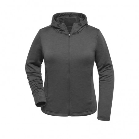 Fashionable hooded jacket made of 100% recycled polyester for