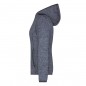 Hooded jacket made of knitted fleece in melange look