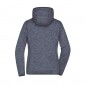 Hooded jacket made of knitted fleece in melange look