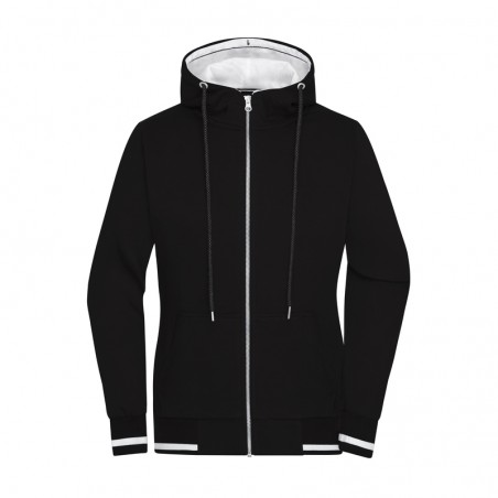 Hooded sweat jacket with zip