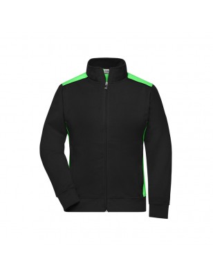 Sweat jacket with stand-up collar and contrasting insets