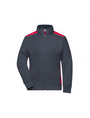 Sweat jacket with stand-up collar and contrasting insets
