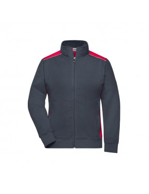 Sweat jacket with stand-up collar and contrasting insets