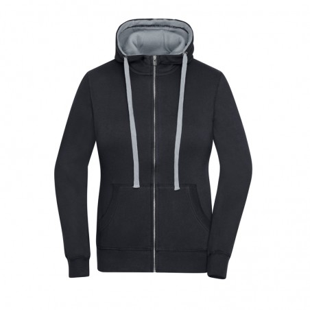 Zipped hooded sweat jacket