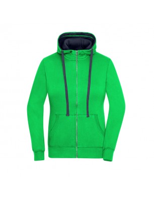 Zipped hooded sweat jacket