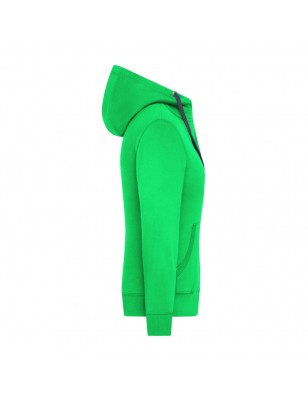 Zipped hooded sweat jacket