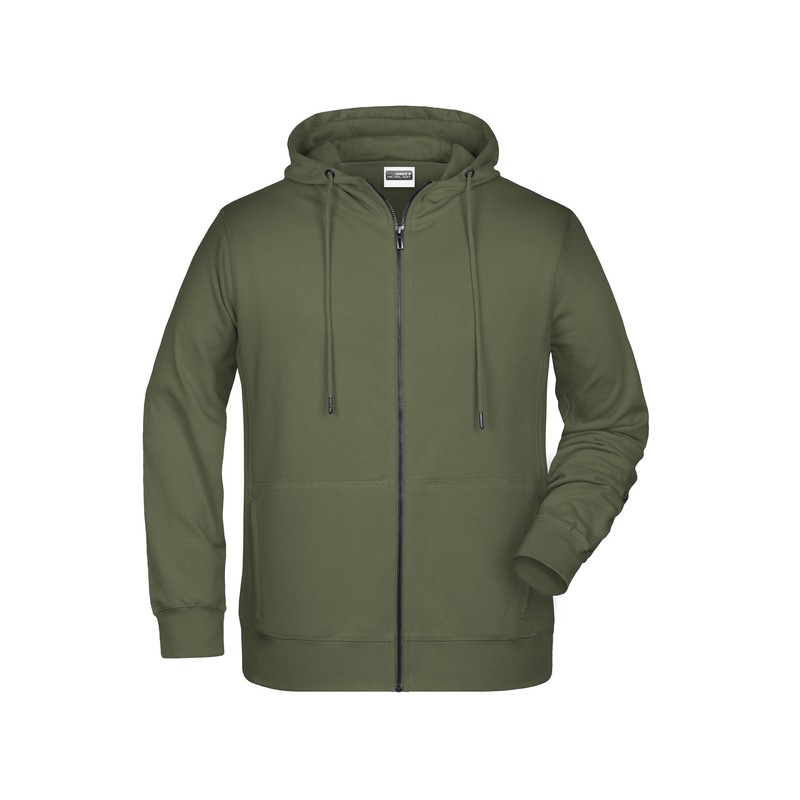 Hooded sweat jacket with zip