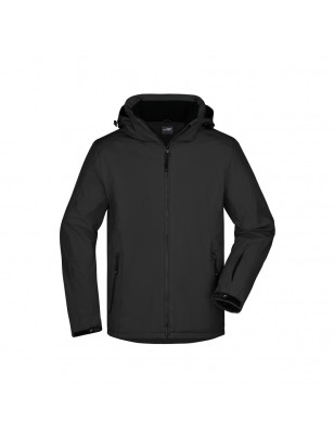 Elastic, padded softshell jacket