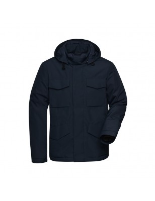 Padded jacket in 'clean' look for business and leisure