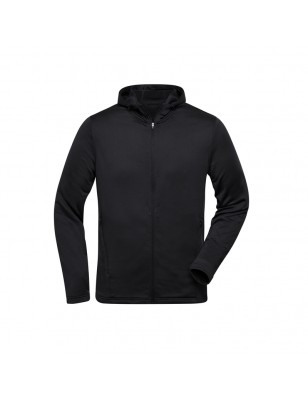 Fashionable hooded jacket made of 100% recycled polyester for sports and leisure