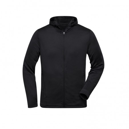 Fashionable hooded jacket made of 100% recycled polyester for sports and leisure