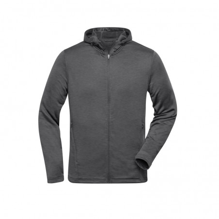 Fashionable hooded jacket made of 100% recycled polyester for