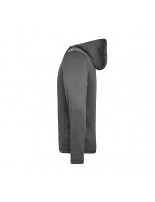 Fashionable hooded jacket made of 100% recycled polyester for