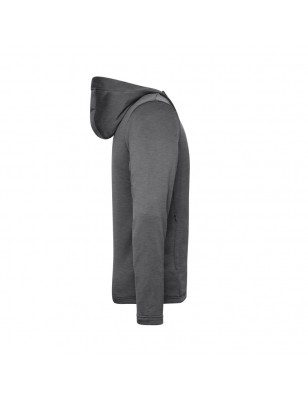 Fashionable hooded jacket made of 100% recycled polyester for