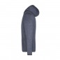 Hooded jacket made of knitted fleece in melange look