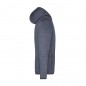 Hooded jacket made of knitted fleece in melange look