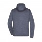 Hooded jacket made of knitted fleece in melange look