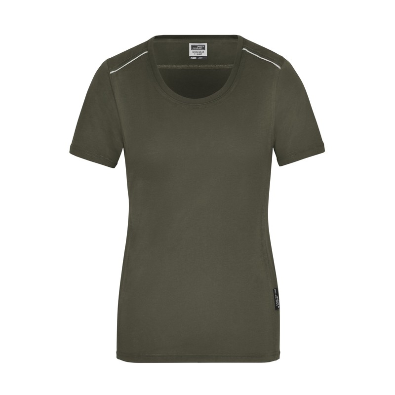 Hard-wearing and easy-care T-shirt with contrasting piping