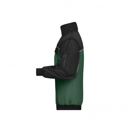 Durable, padded jacket with detachable sleeves