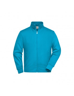 Sweat jacket with stand-up collar and zip