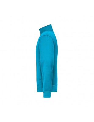 Sweat jacket with stand-up collar and zip