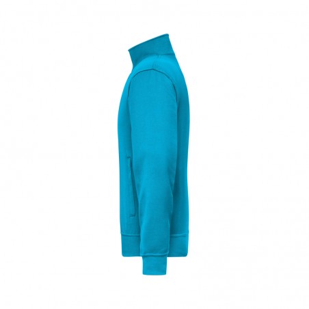 Sweat jacket with stand-up collar and zip