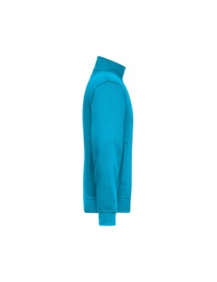 Sweat jacket with stand-up collar and zip