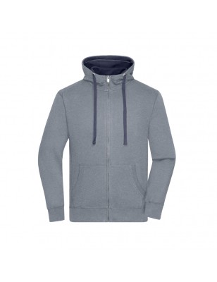 Zipped hooded sweat jacket