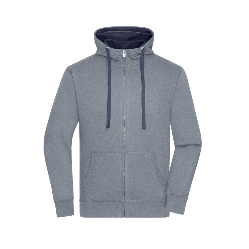 Zipped hooded sweat jacket