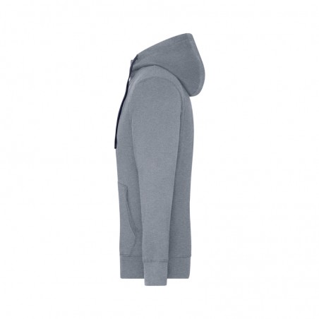 Zipped hooded sweat jacket