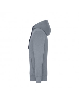 Zipped hooded sweat jacket