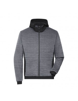 Padded knitted fleece jacket in attractive material mix