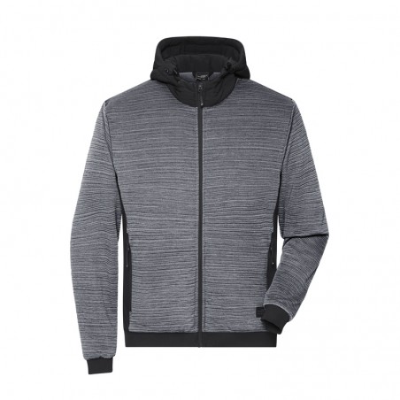 Padded knitted fleece jacket in attractive material mix